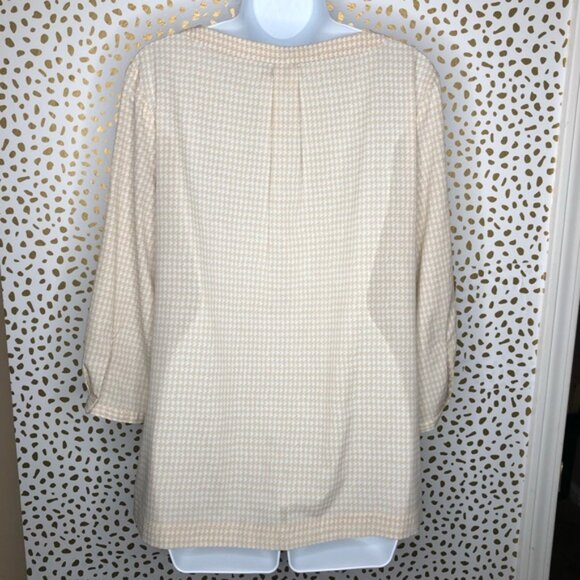 Banana Republic BR Women's Beige Patterned Top Size Large Houndstooth - Picture 8 of 11